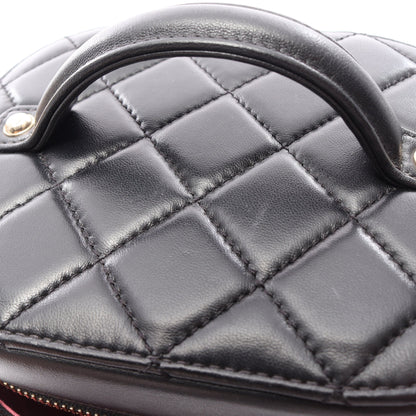 クリスタルマニア マトラッセ ココマーク バニティ 2WAY チェーンショルダーバッグ ショルダーバッグ ラムスキン ブラック ゴールド金具 シャネル バッグ CHANEL