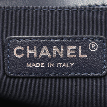ボーイシャネル アンティークシルバー金具 チェーンショルダーバッグ ラムスキン ネイビー シャネル バッグ CHANEL