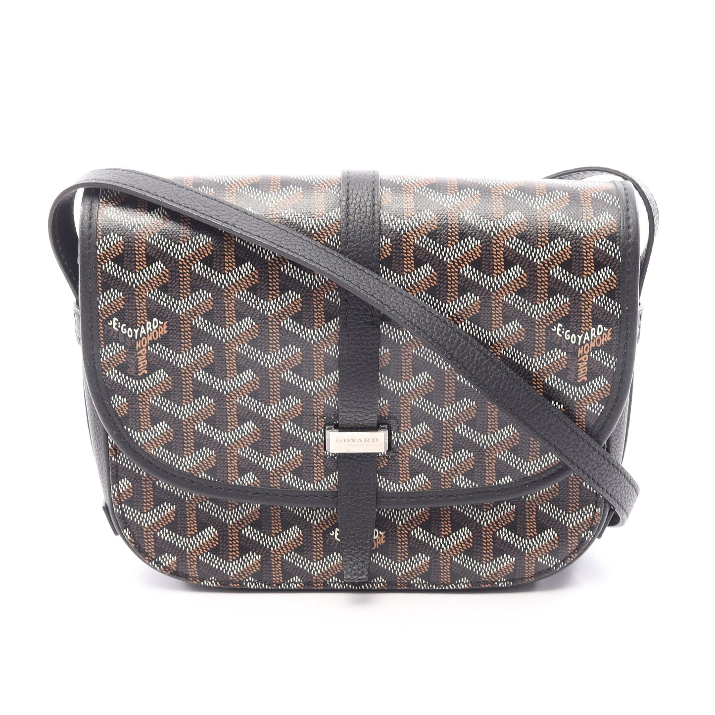 ベルヴェデーレPM ショルダーバッグ コーティングキャンバス レザー ブラック マルチカラー ゴヤール バッグ GOYARD
