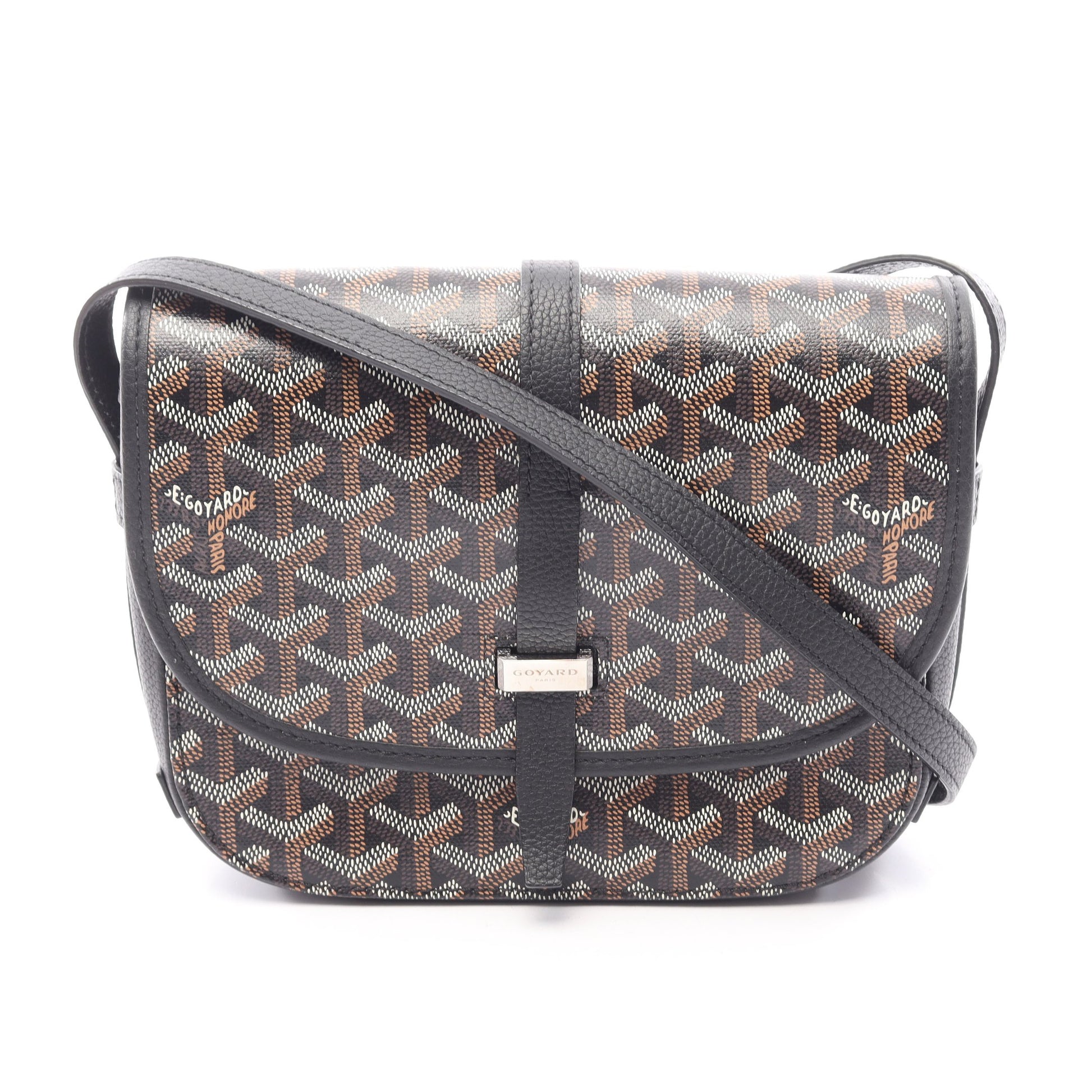 ベルヴェデーレPM ショルダーバッグ コーティングキャンバス レザー ブラック マルチカラー ゴヤール バッグ GOYARD