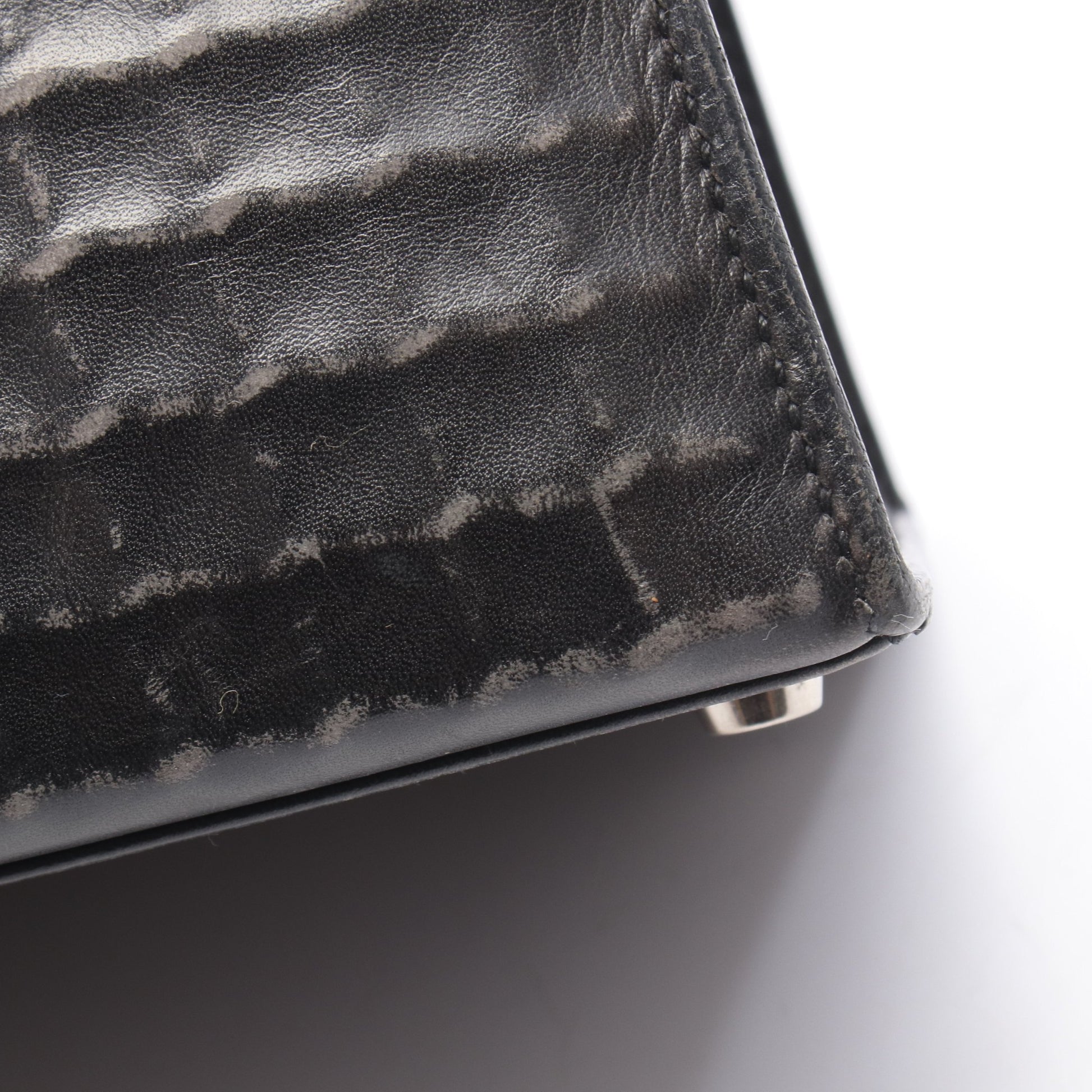 ケリー32 外縫い 2WAY ハンドバッグ ドゥイッチ ブラック シルバー金具 □G刻印 エルメス バッグ HERMES