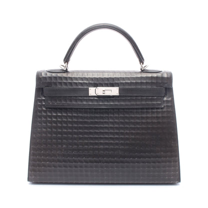 ケリー32 外縫い 2WAY ハンドバッグ ドゥイッチ ブラック シルバー金具 □G刻印 エルメス バッグ HERMES