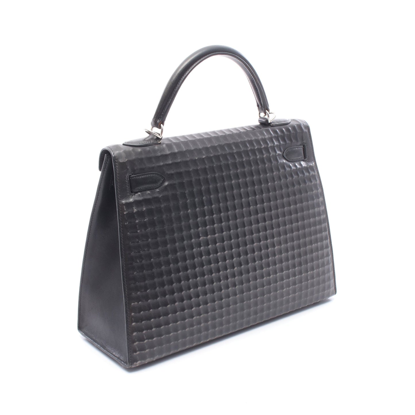 ケリー32 外縫い 2WAY ハンドバッグ ドゥイッチ ブラック シルバー金具 □G刻印 エルメス バッグ HERMES
