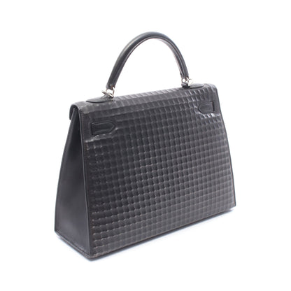 ケリー32 外縫い 2WAY ハンドバッグ ドゥイッチ ブラック シルバー金具 □G刻印 エルメス バッグ HERMES