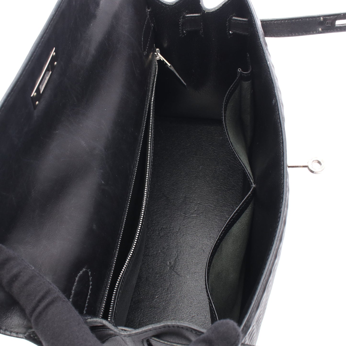 ケリー32 外縫い 2WAY ハンドバッグ ドゥイッチ ブラック シルバー金具 □G刻印 エルメス バッグ HERMES