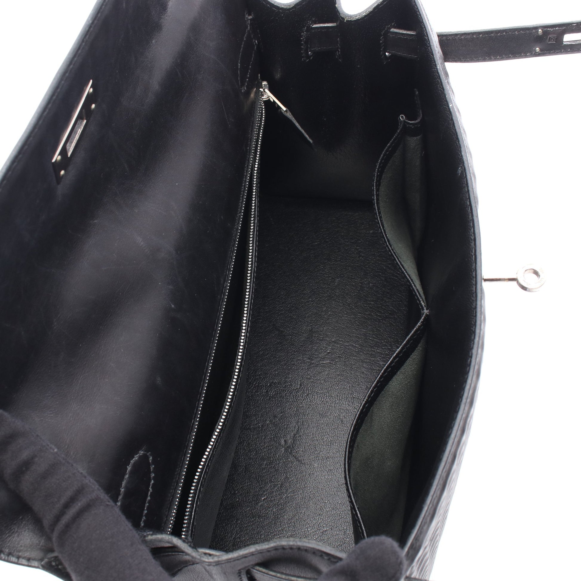 ケリー32 外縫い 2WAY ハンドバッグ ドゥイッチ ブラック シルバー金具 □G刻印 エルメス バッグ HERMES