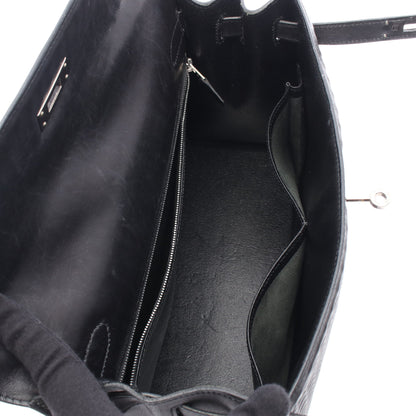 ケリー32 外縫い 2WAY ハンドバッグ ドゥイッチ ブラック シルバー金具 □G刻印 エルメス バッグ HERMES