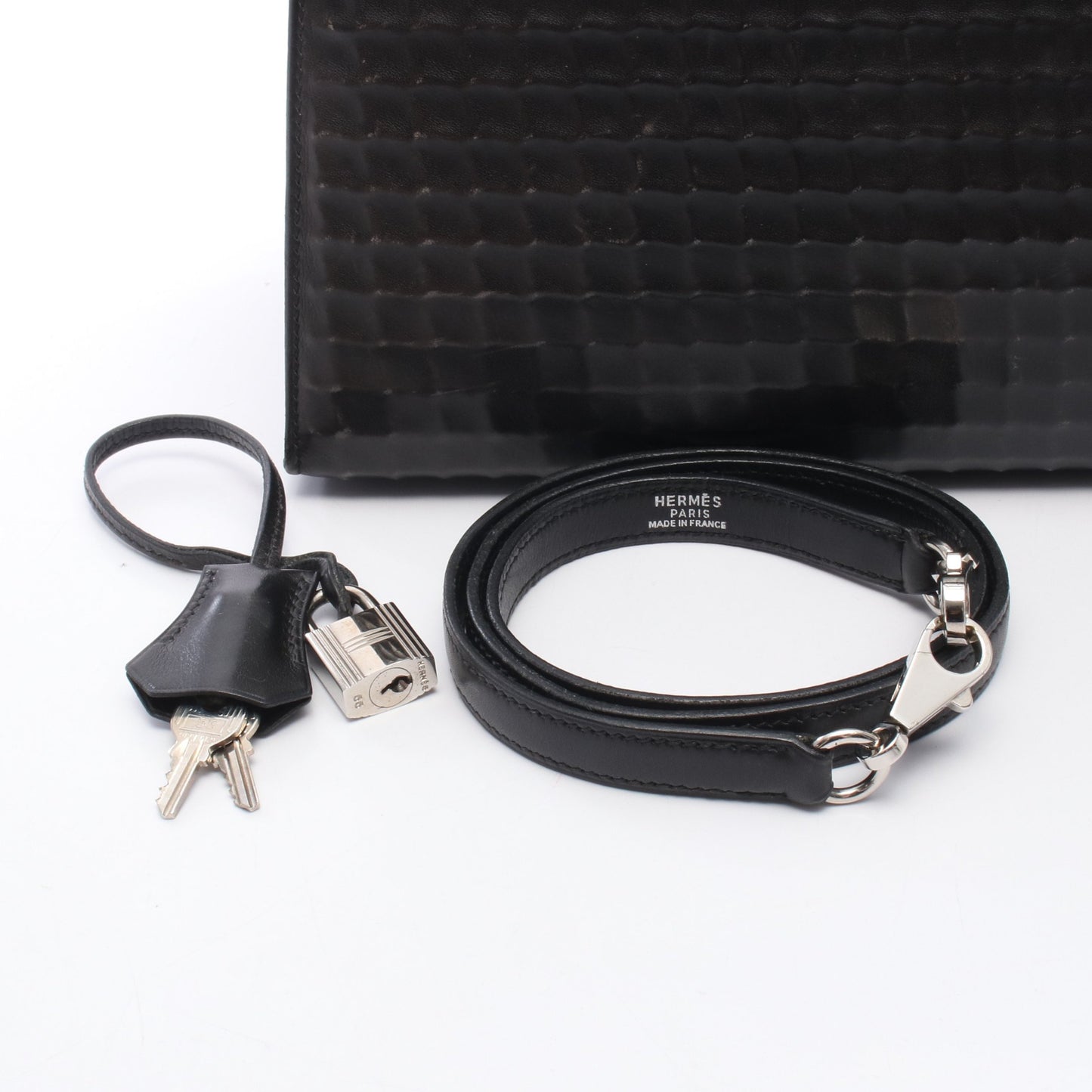 ケリー32 外縫い 2WAY ハンドバッグ ドゥイッチ ブラック シルバー金具 □G刻印 エルメス バッグ HERMES