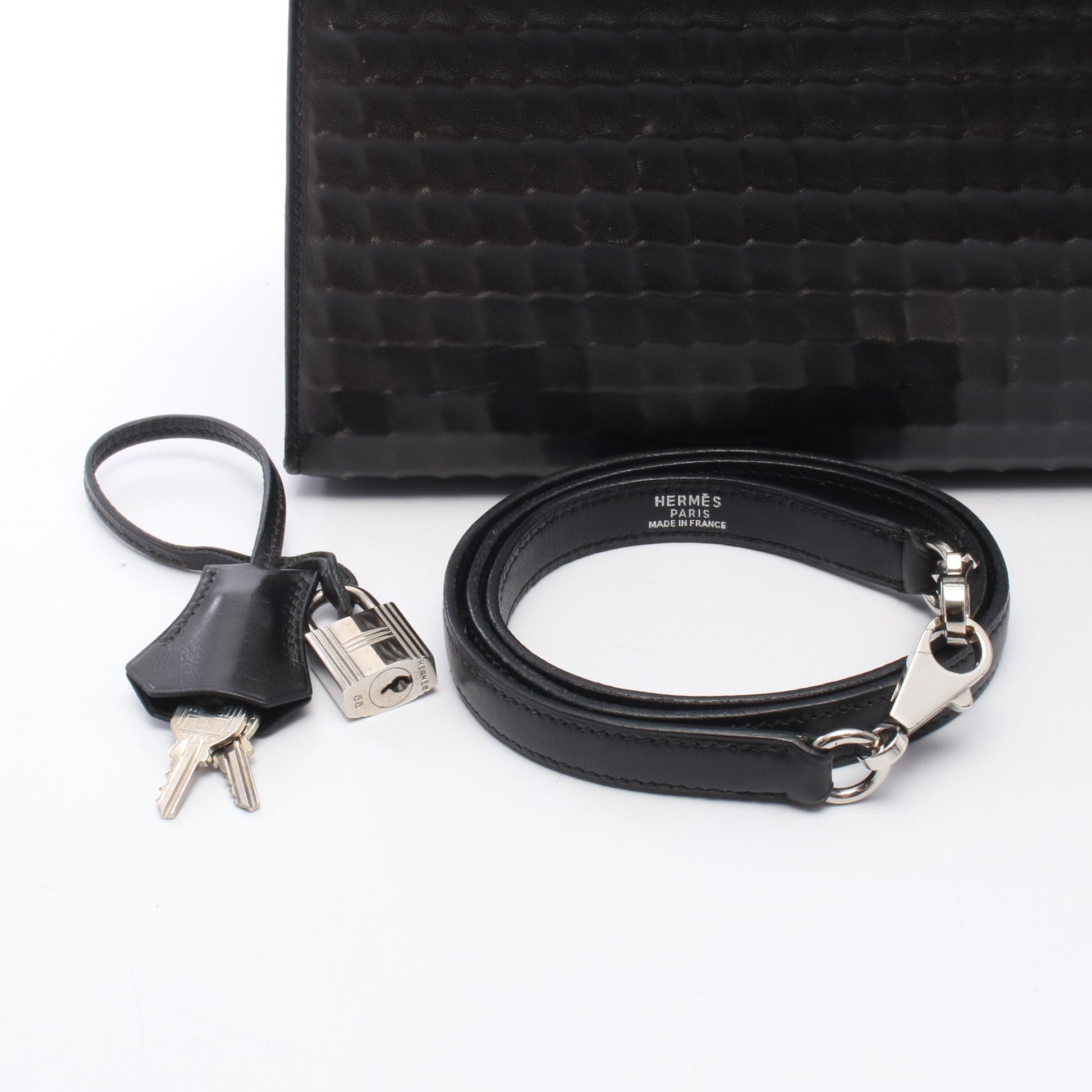 ケリー32 外縫い 2WAY ハンドバッグ ドゥイッチ ブラック シルバー金具 □G刻印 エルメス バッグ HERMES