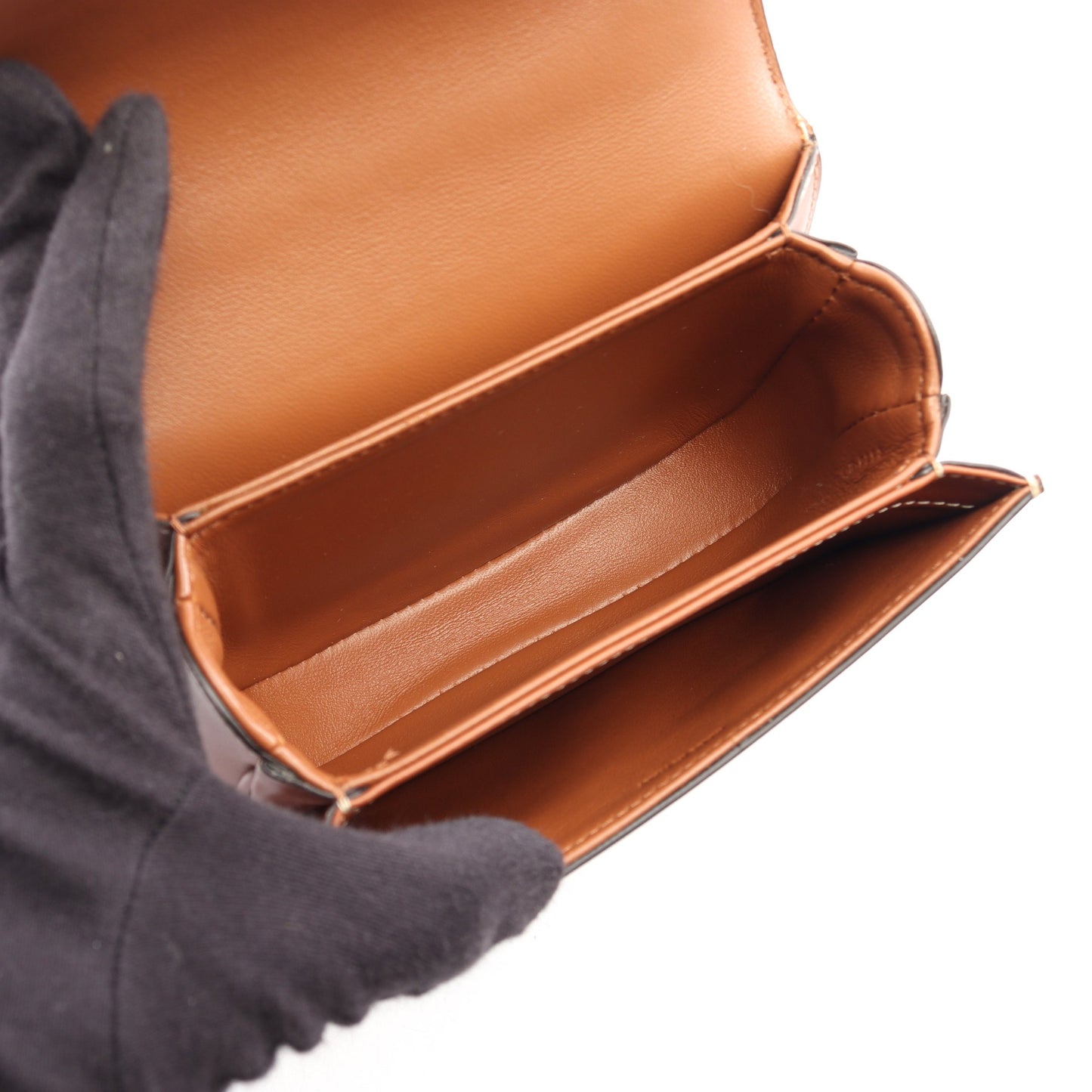 ミニ ブザス クレア トリオンフ 2WAY ハンドバッグ PVC レザー ブラック ブラウン セリーヌ バッグ CELINE