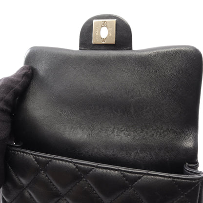 マトラッセ スモールフラップ チェーンショルダーバッグ ラムスキン ブラック ゴールド金具 シャネル バッグ CHANEL