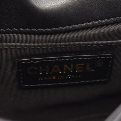 マトラッセ スモールフラップ チェーンショルダーバッグ ラムスキン ブラック ゴールド金具 シャネル バッグ CHANEL