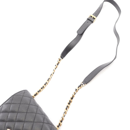 マトラッセ スモールフラップ チェーンショルダーバッグ キャビアスキン ブラック ゴールド金具 シャネル バッグ CHANEL