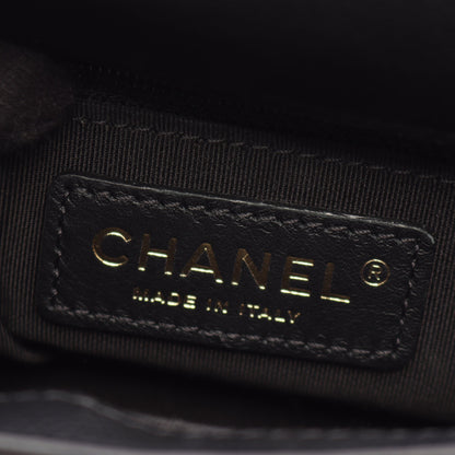 マトラッセ スモールフラップ チェーンショルダーバッグ キャビアスキン ブラック ゴールド金具 シャネル バッグ CHANEL