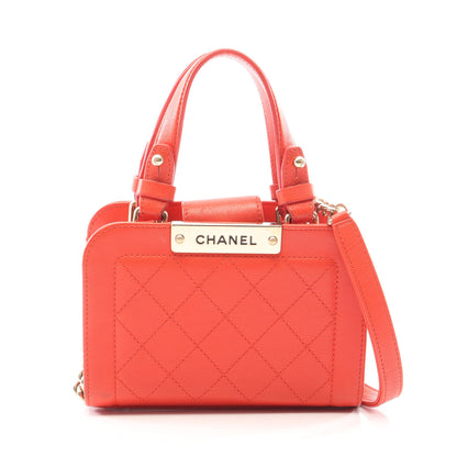 マトラッセ 2WAY チェーンショルダーバッグ レザー レッド ゴールド金具 シャネル バッグ CHANEL