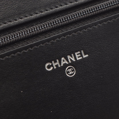 ガブリエル ドゥ シャネル コンビ金具 チェーンウォレット シャイニーカーフスキン ブラック シャネル バッグ CHANEL