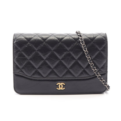 ガブリエル ドゥ シャネル コンビ金具 チェーンウォレット シャイニーカーフスキン ブラック シャネル バッグ CHANEL