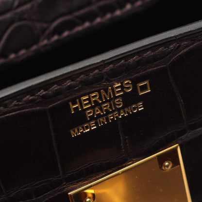 バーキン30 アメジスト ハンドバッグ アリゲーターマット ダークパープル ゴールド金具 D刻印 エルメス バッグ HERMES