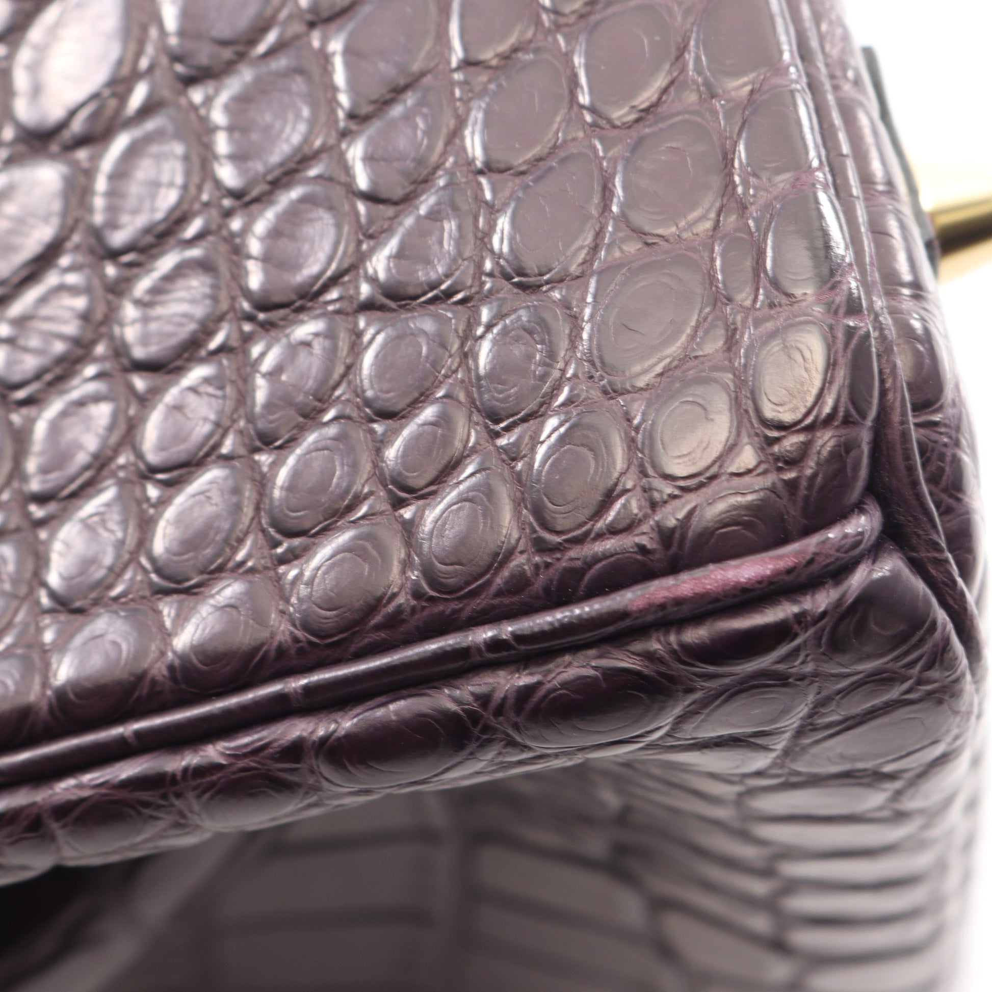 バーキン30 アメジスト ハンドバッグ アリゲーターマット ダークパープル ゴールド金具 D刻印 エルメス バッグ HERMES
