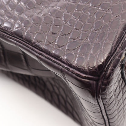 バーキン30 アメジスト ハンドバッグ アリゲーターマット ダークパープル ゴールド金具 D刻印 エルメス バッグ HERMES