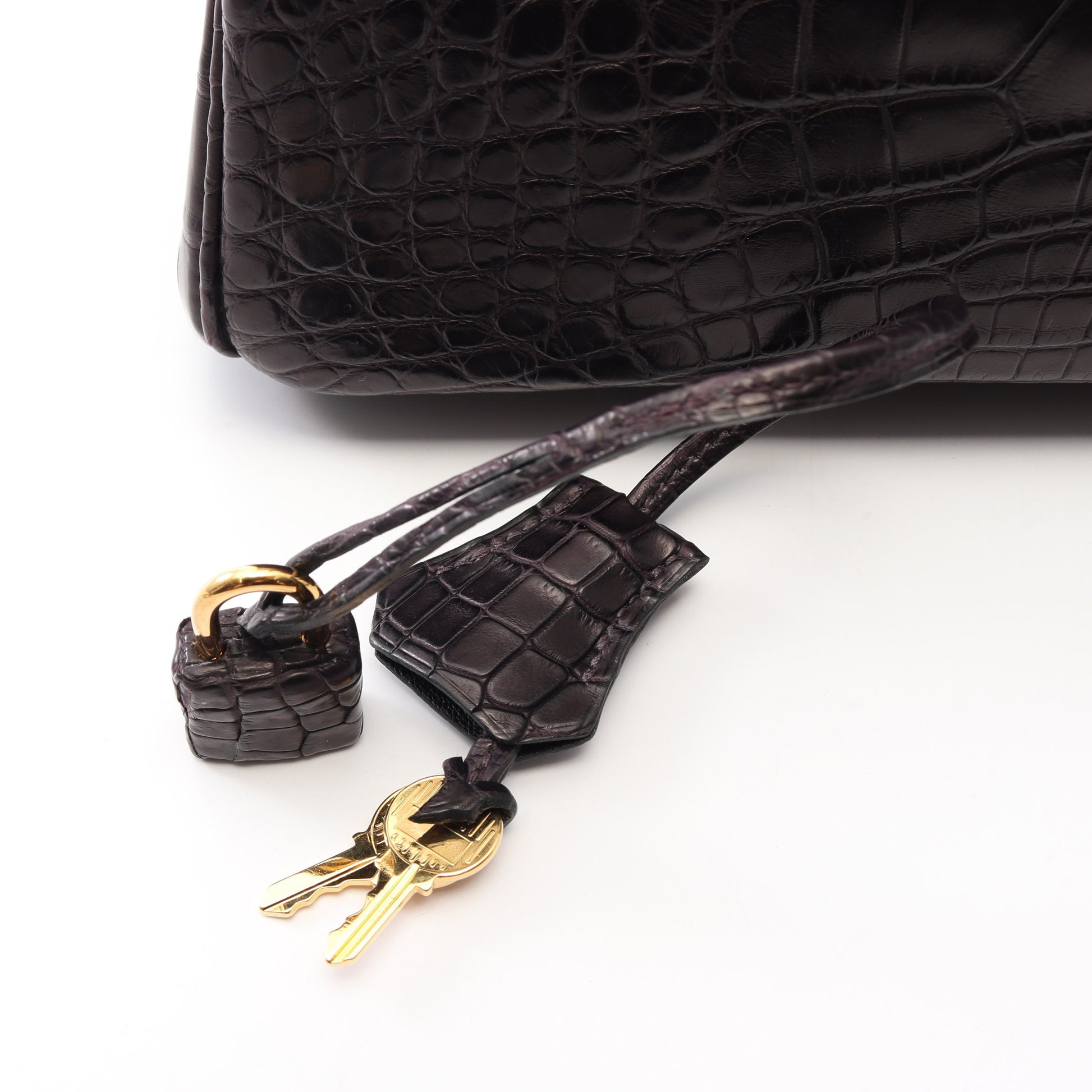 バーキン30 アメジスト ハンドバッグ アリゲーターマット ダークパープル ゴールド金具 D刻印 エルメス バッグ HERMES
