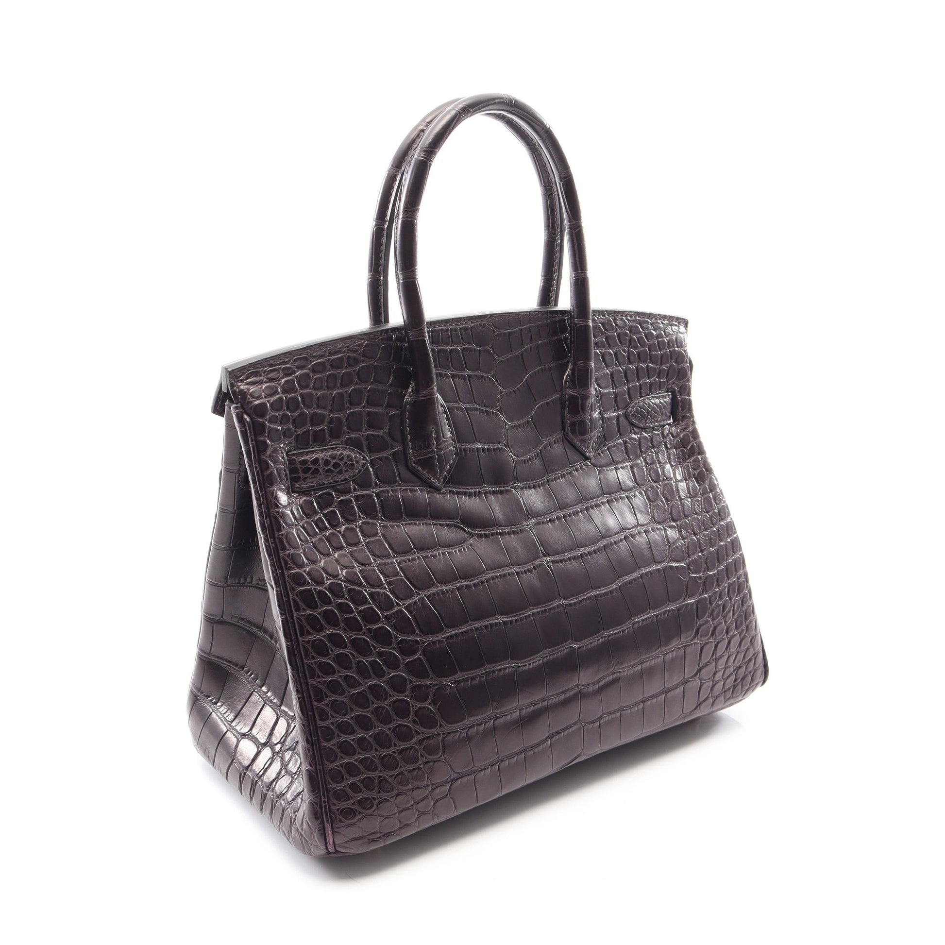 バーキン30 アメジスト ハンドバッグ アリゲーターマット ダークパープル ゴールド金具 D刻印 エルメス バッグ HERMES