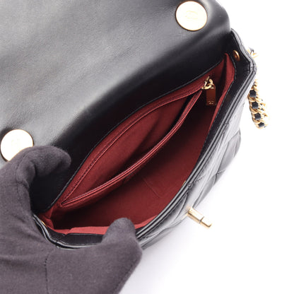 マトラッセ 2WAY チェーンショルダーバッグ ラムスキン ブラック ゴールド金具 シャネル