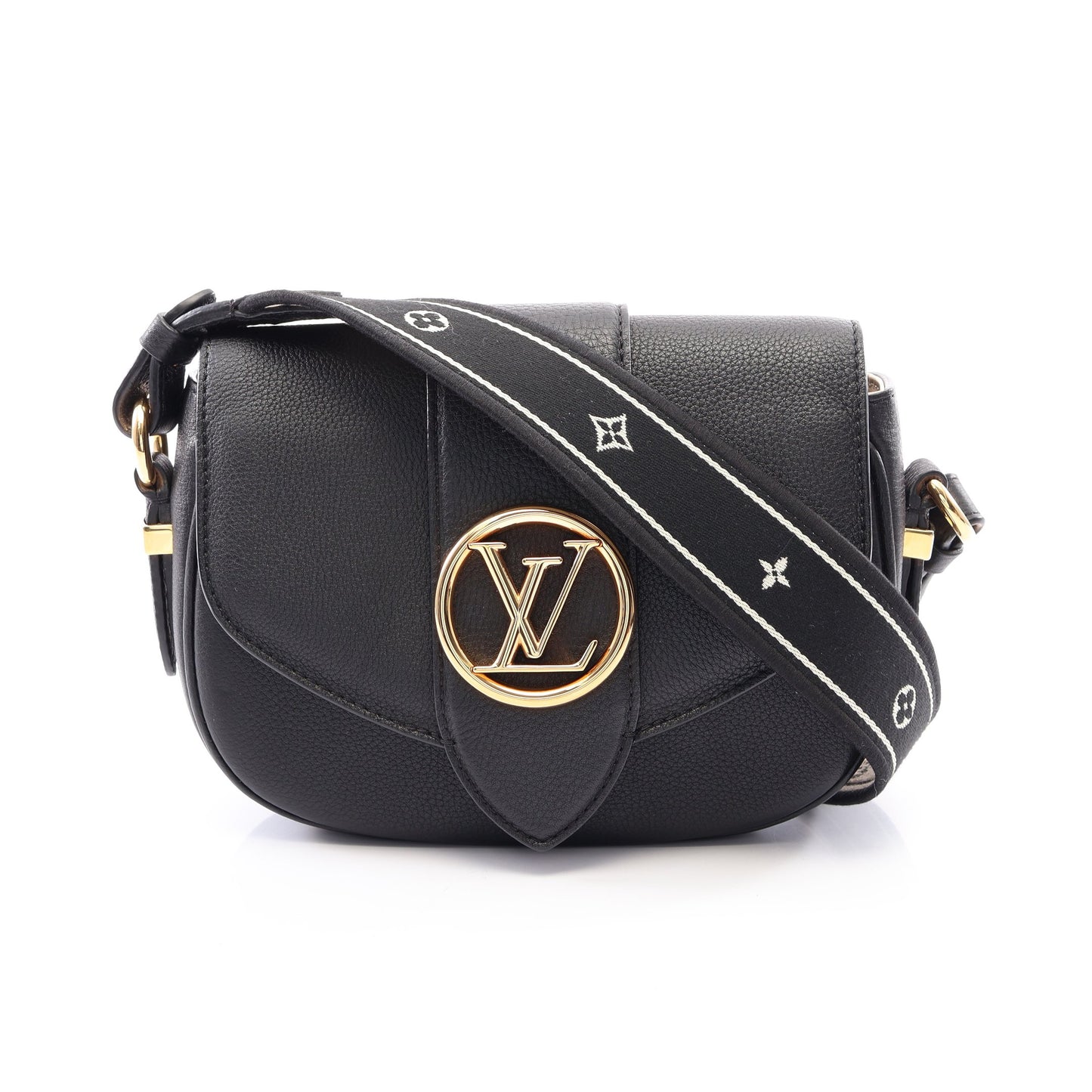 LV PONT 9 LVポンヌフ ソフトPM ノワール ショルダーバッグ レザー ブラック ルイヴィトン