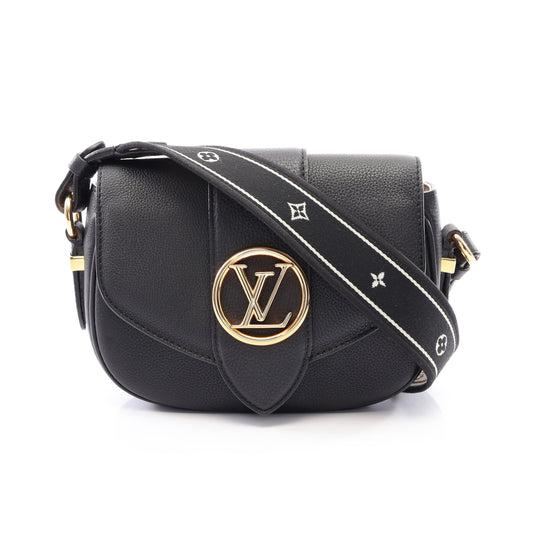 LV PONT 9 LVポンヌフ ソフトPM ノワール ショルダーバッグ レザー ブラック ルイヴィトン