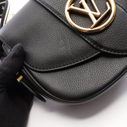 LV PONT 9 LVポンヌフ ソフトPM ノワール ショルダーバッグ レザー ブラック ルイヴィトン