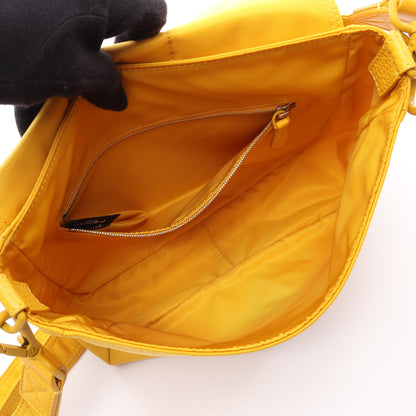 Baguette Messenger Bag バケット メッセンジャー ショルダーバッグ ナイロン レザー イエロー フェンディ バッグ FENDI