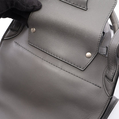ビッグバッグ スモール ウィズ ロングストラップ 2WAY ハンドバッグ レザー グレー セリーヌ