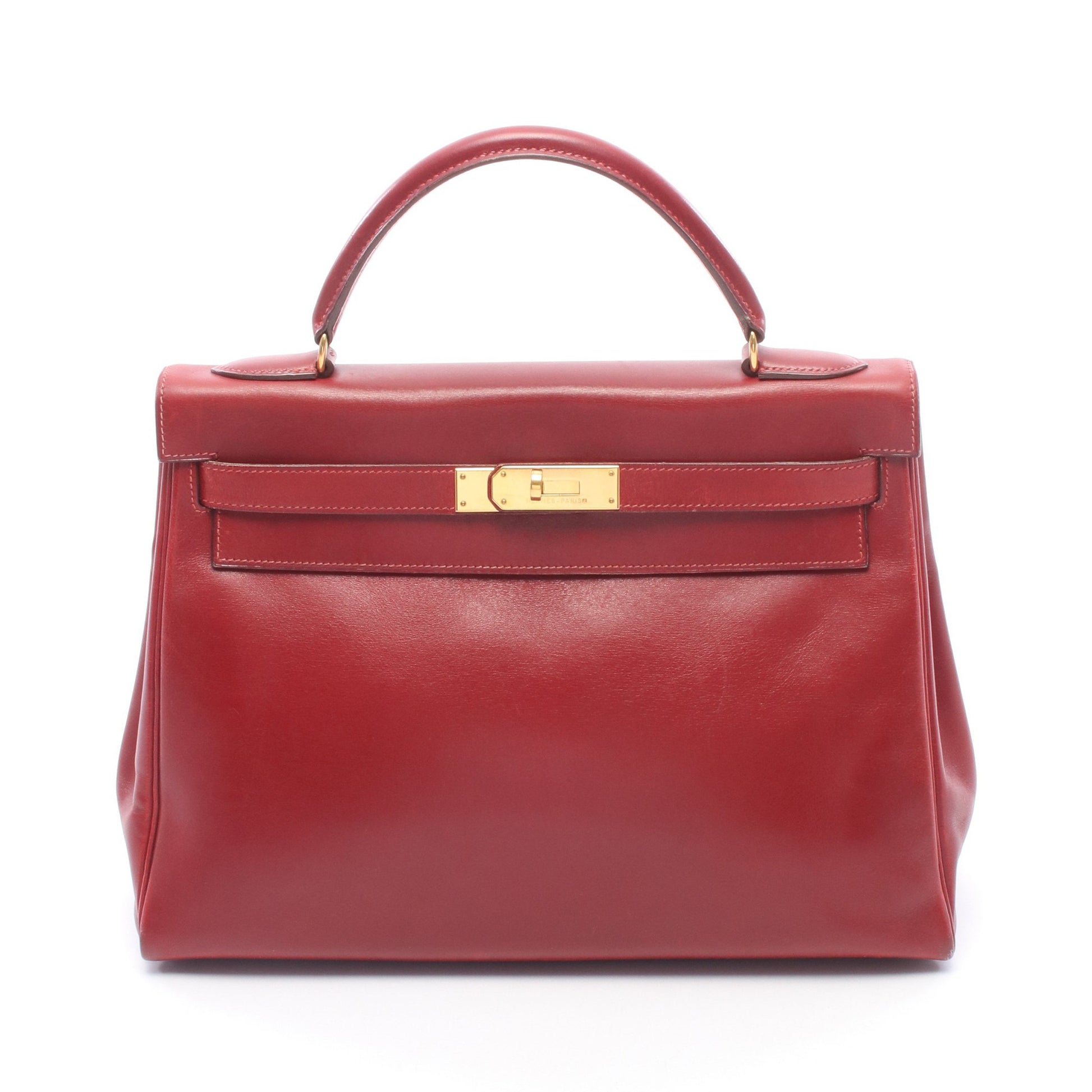 ケリー32 ルージュヴィフ 内縫い 2WAY ハンドバッグ タデラクト レッド ゴールド金具 ○V刻印 エルメス バッグ HERMES