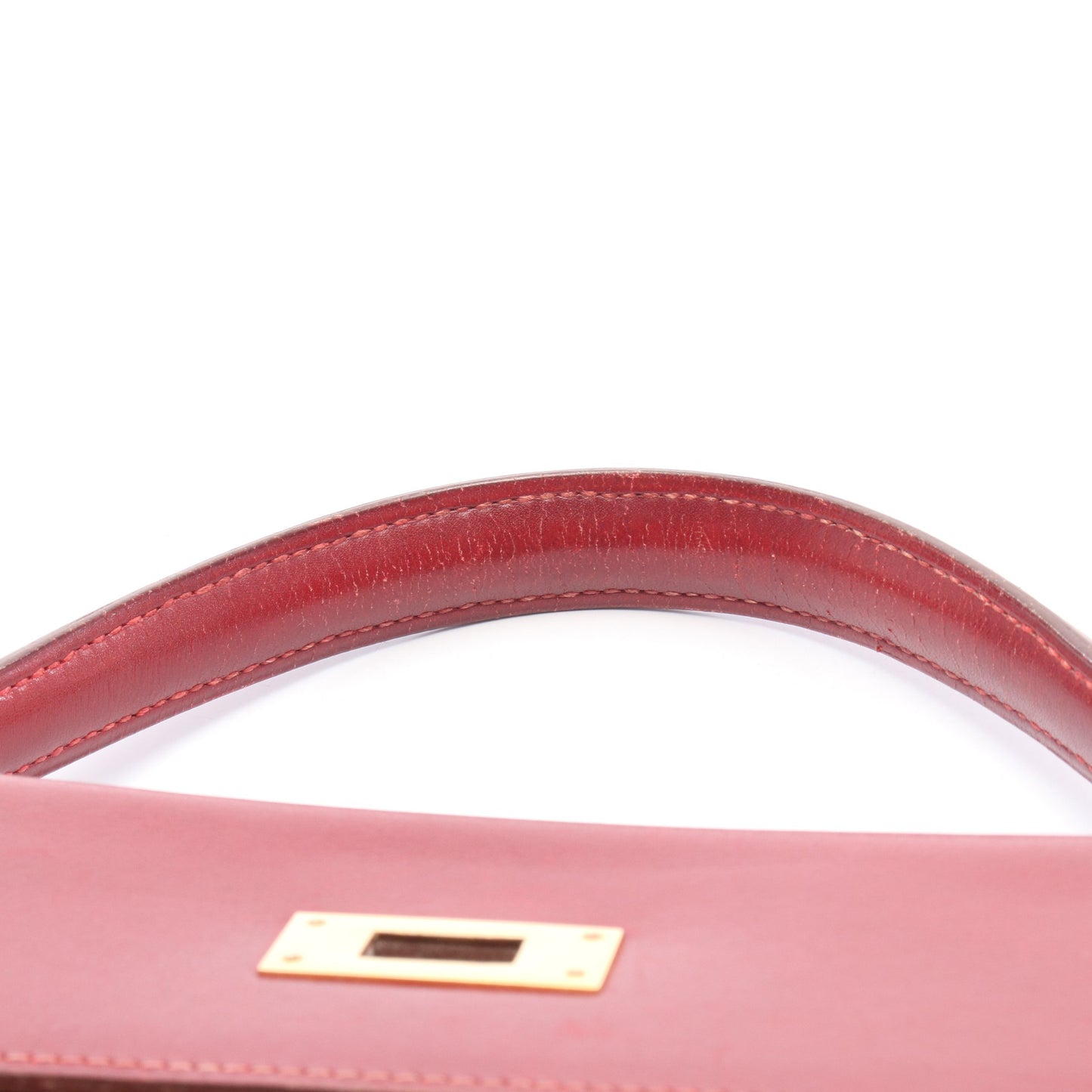 ケリー32 ルージュヴィフ 内縫い 2WAY ハンドバッグ タデラクト レッド ゴールド金具 ○V刻印 エルメス バッグ HERMES
