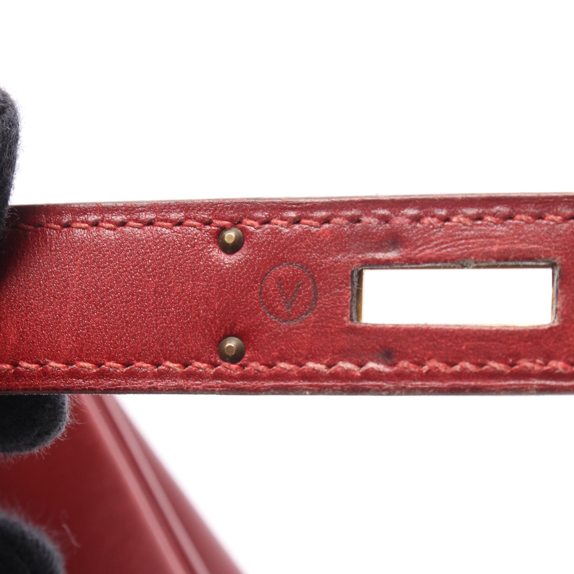 ケリー32 ルージュヴィフ 内縫い 2WAY ハンドバッグ タデラクト レッド ゴールド金具 ○V刻印 エルメス バッグ HERMES