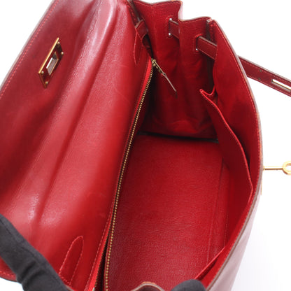 ケリー32 ルージュヴィフ 内縫い 2WAY ハンドバッグ タデラクト レッド ゴールド金具 ○V刻印 エルメス バッグ HERMES