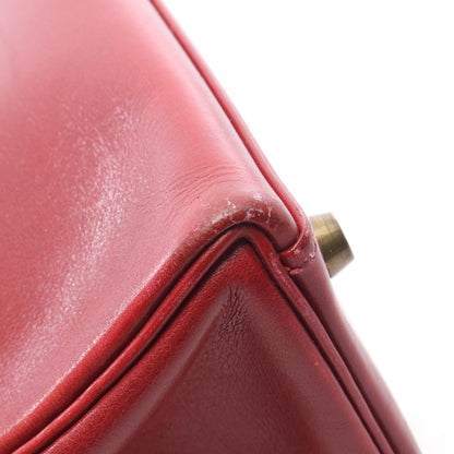 ケリー32 ルージュヴィフ 内縫い 2WAY ハンドバッグ タデラクト レッド ゴールド金具 ○V刻印 エルメス バッグ HERMES