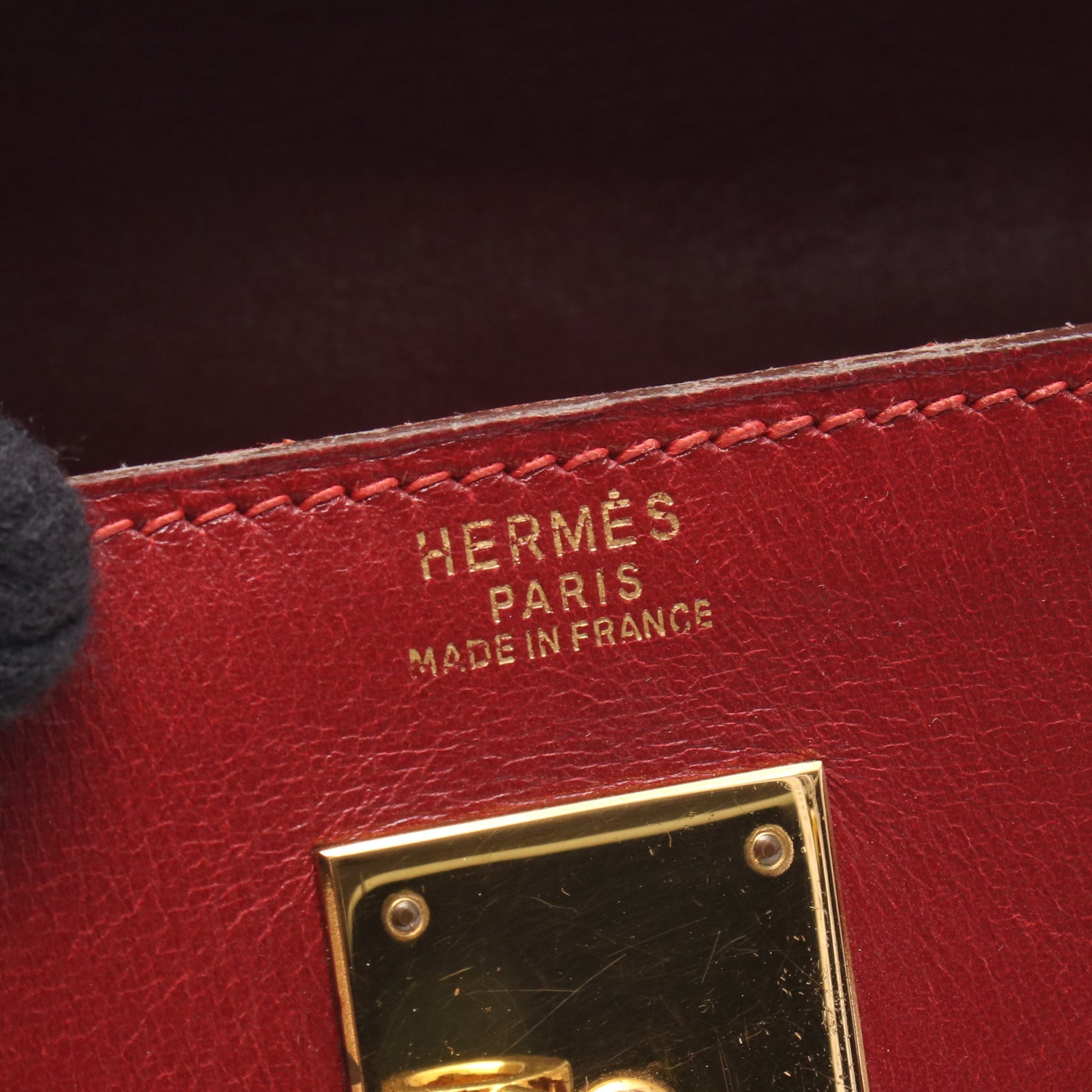 ケリー32 ルージュヴィフ 内縫い 2WAY ハンドバッグ タデラクト レッド ゴールド金具 ○V刻印 エルメス バッグ HERMES