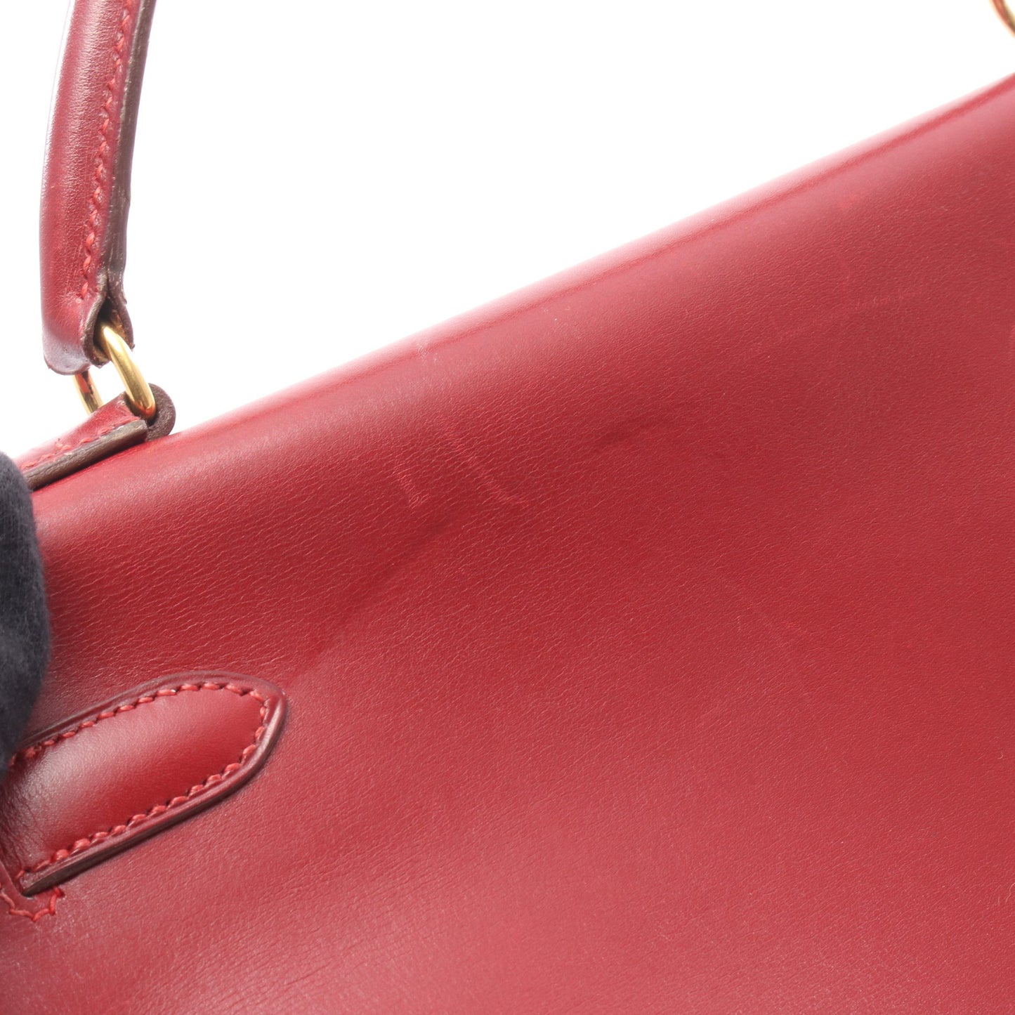 ケリー32 ルージュヴィフ 内縫い 2WAY ハンドバッグ タデラクト レッド ゴールド金具 ○V刻印 エルメス バッグ HERMES