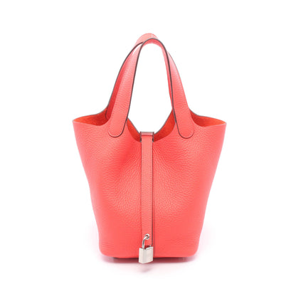 ピコタンロックPM ローズテキサス ハンドバッグ トリヨンクレマンス ピンクレッド シルバー金具 U刻印 エルメス バッグ HERMES