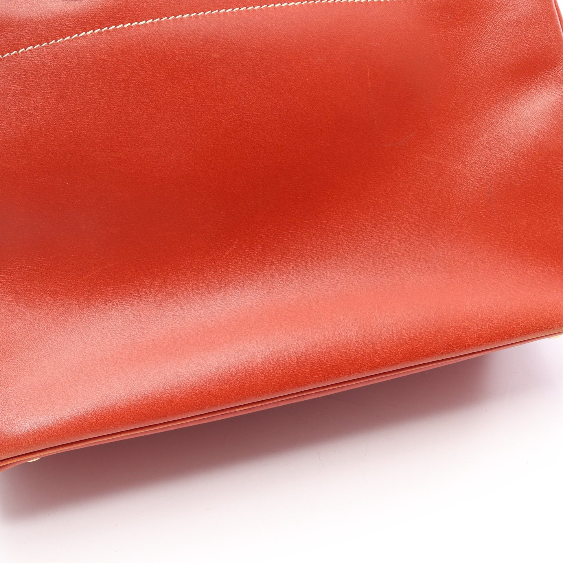 La(ラ) ショルダーバッグ トートバッグ ボックスカーフ オレンジブラウン ゴールド金具 ○Z刻印 エルメス バッグ HERMES