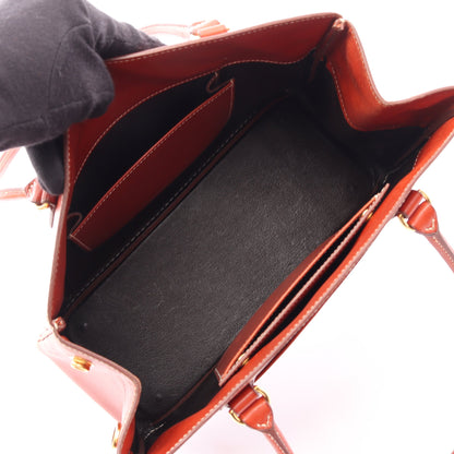 La(ラ) ショルダーバッグ トートバッグ ボックスカーフ オレンジブラウン ゴールド金具 ○Z刻印 エルメス バッグ HERMES