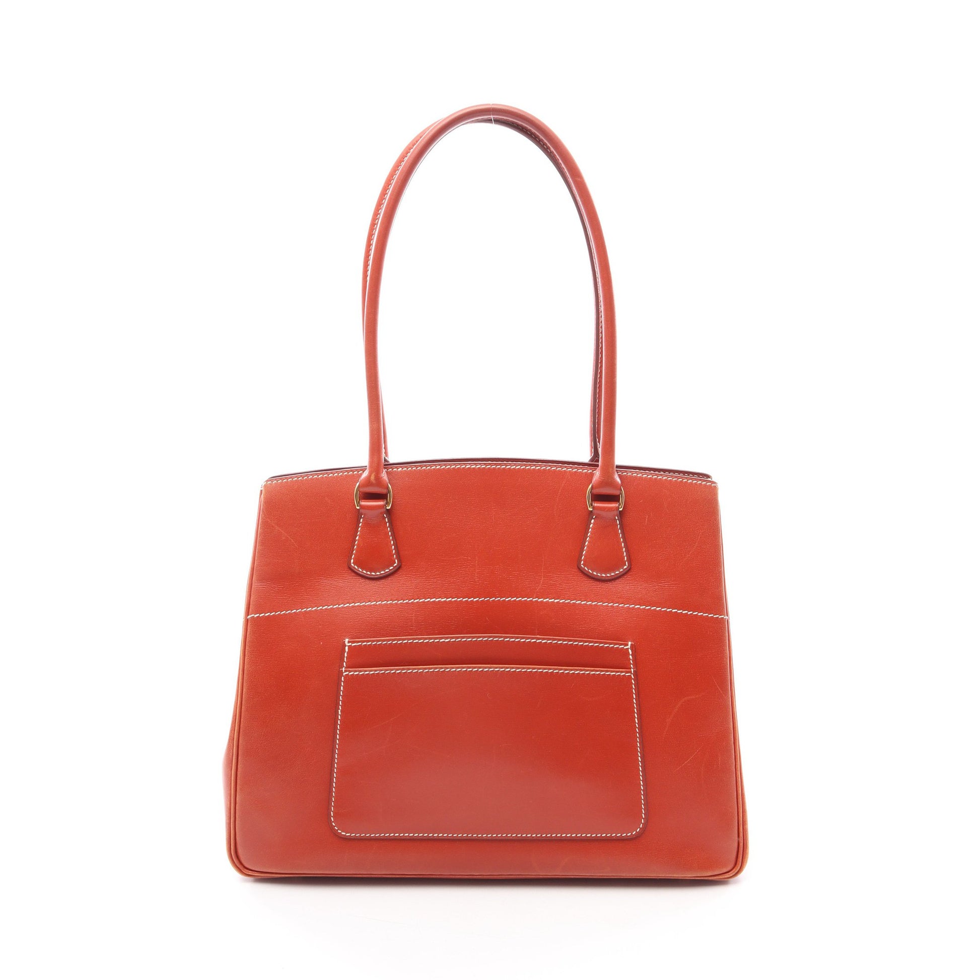 La(ラ) ショルダーバッグ トートバッグ ボックスカーフ オレンジブラウン ゴールド金具 ○Z刻印 エルメス バッグ HERMES