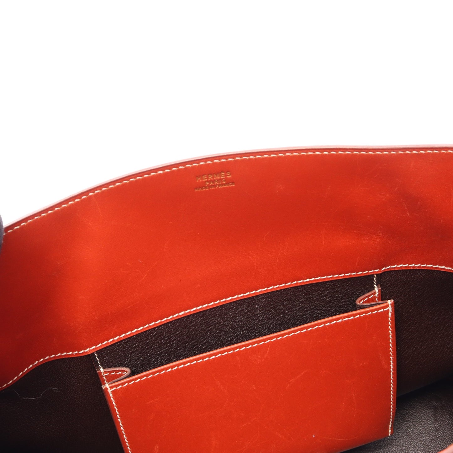 La(ラ) ショルダーバッグ トートバッグ ボックスカーフ オレンジブラウン ゴールド金具 ○Z刻印 エルメス バッグ HERMES