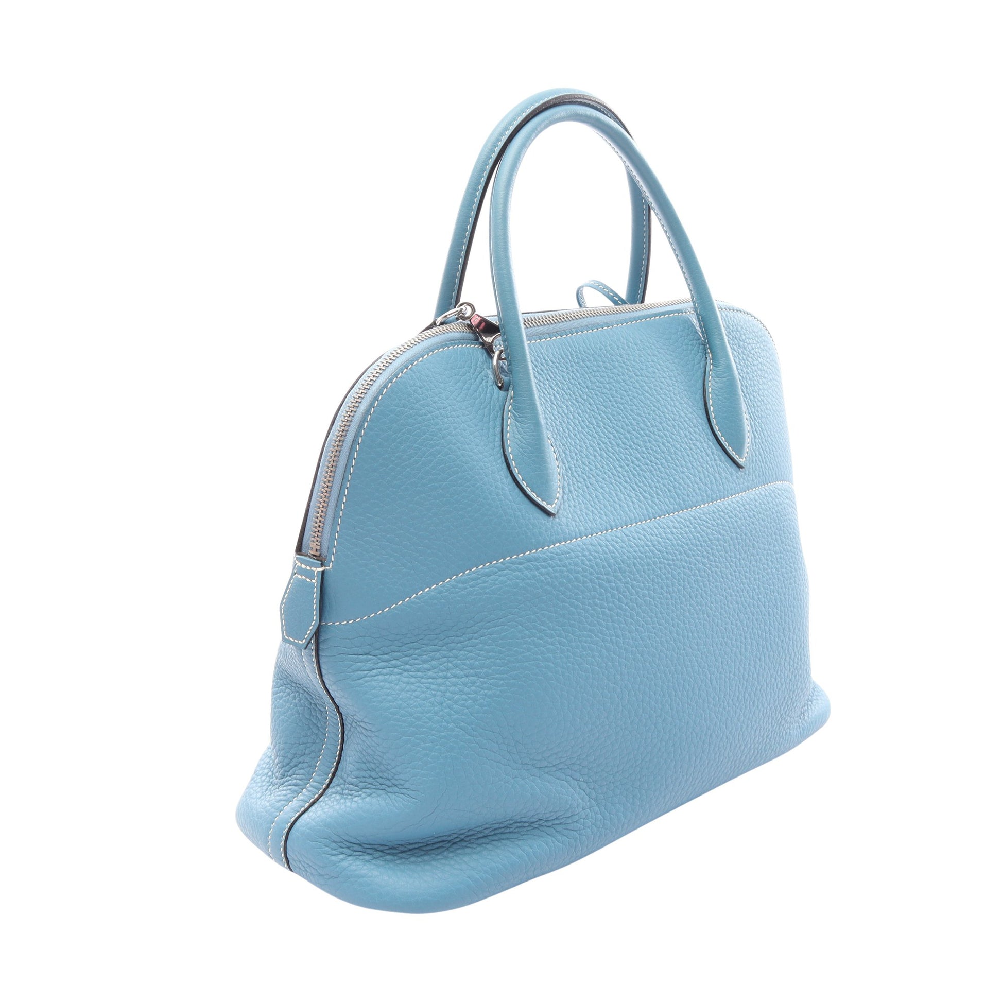 ボリード35 ブルージーン 2WAY ハンドバッグ トリヨンクレマンス ライトブルー シルバー金具 □J刻印 エルメス バッグ HERMES