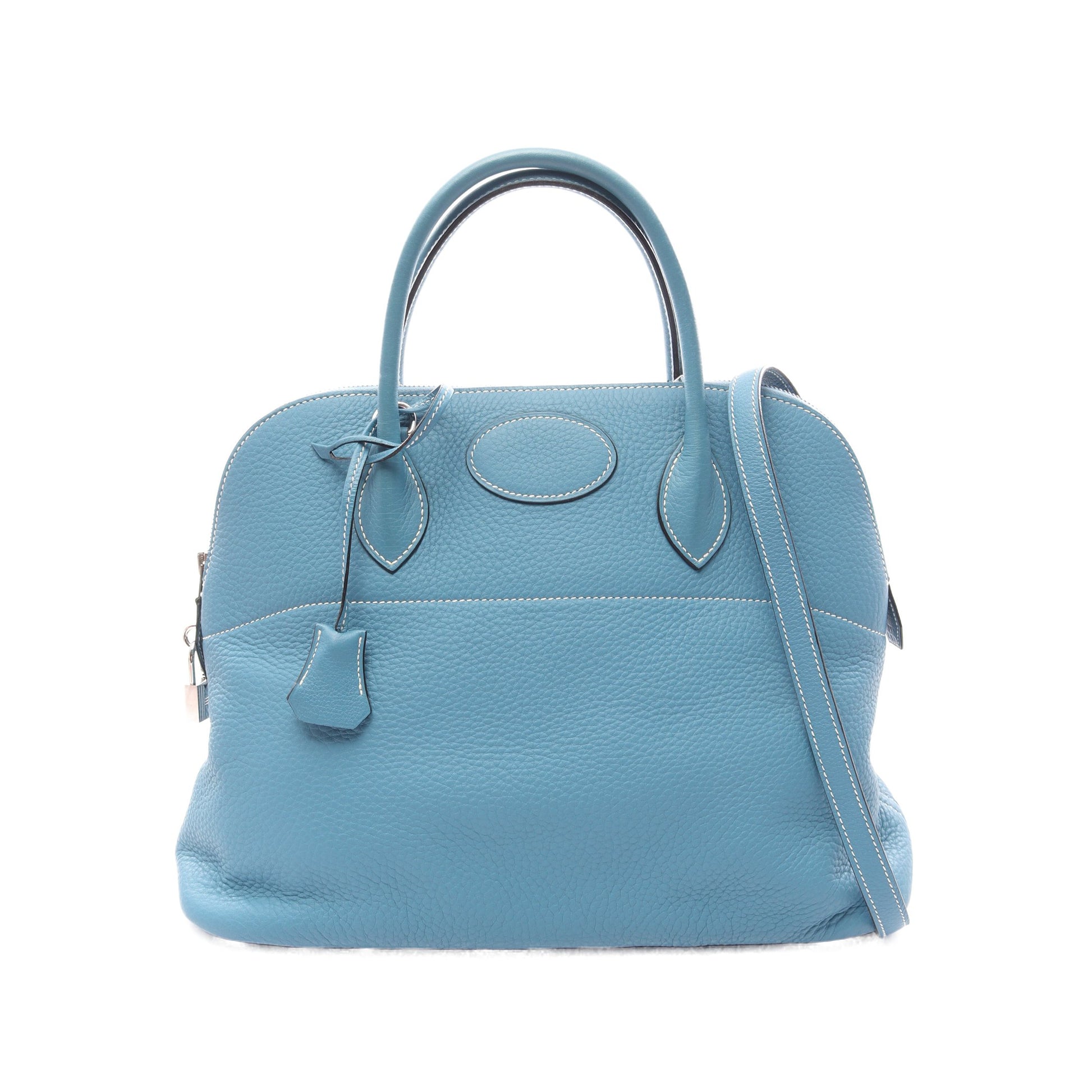 ボリード35 ブルージーン 2WAY ハンドバッグ トリヨンクレマンス ライトブルー シルバー金具 □J刻印 エルメス バッグ HERMES