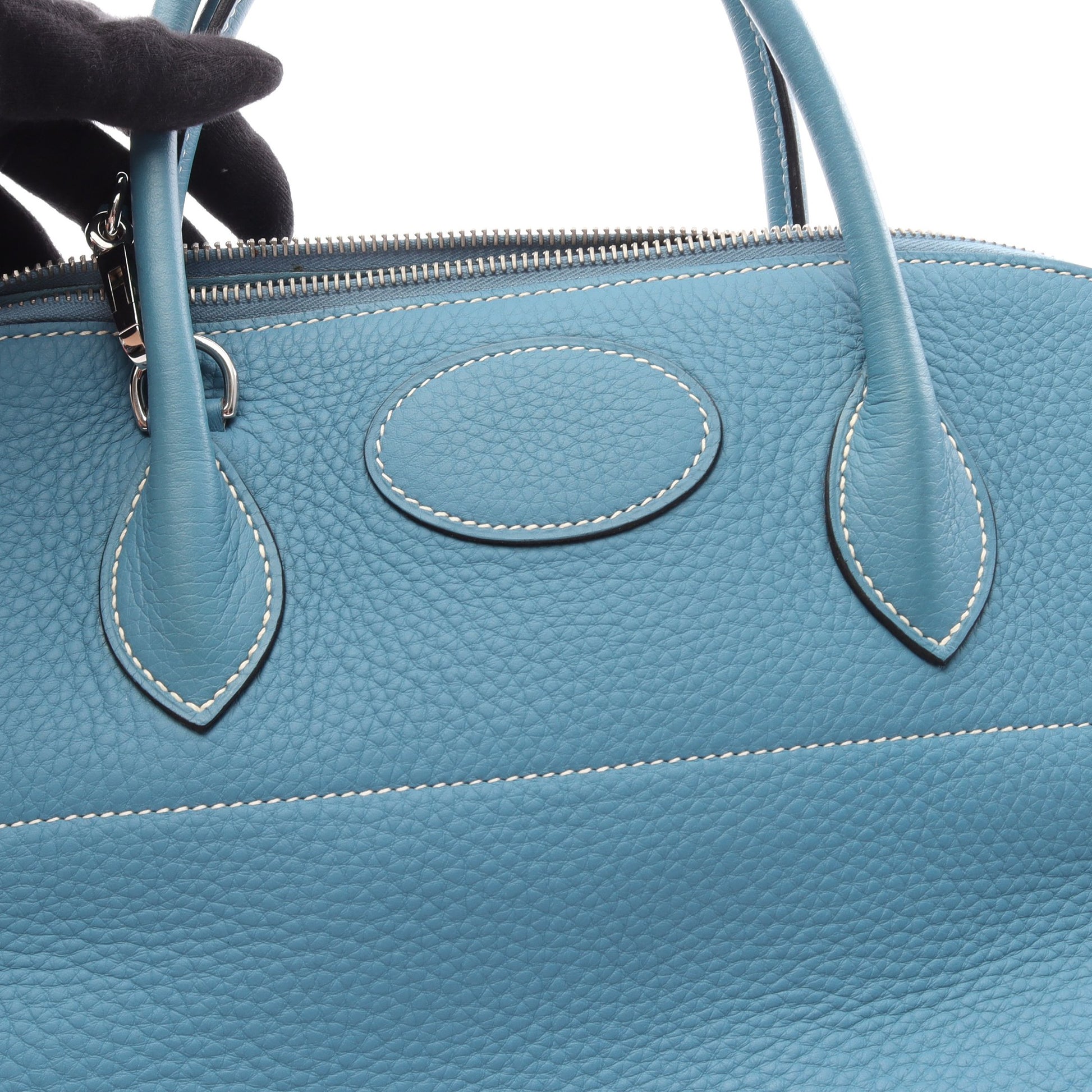 ボリード35 ブルージーン 2WAY ハンドバッグ トリヨンクレマンス ライトブルー シルバー金具 □J刻印 エルメス バッグ HERMES