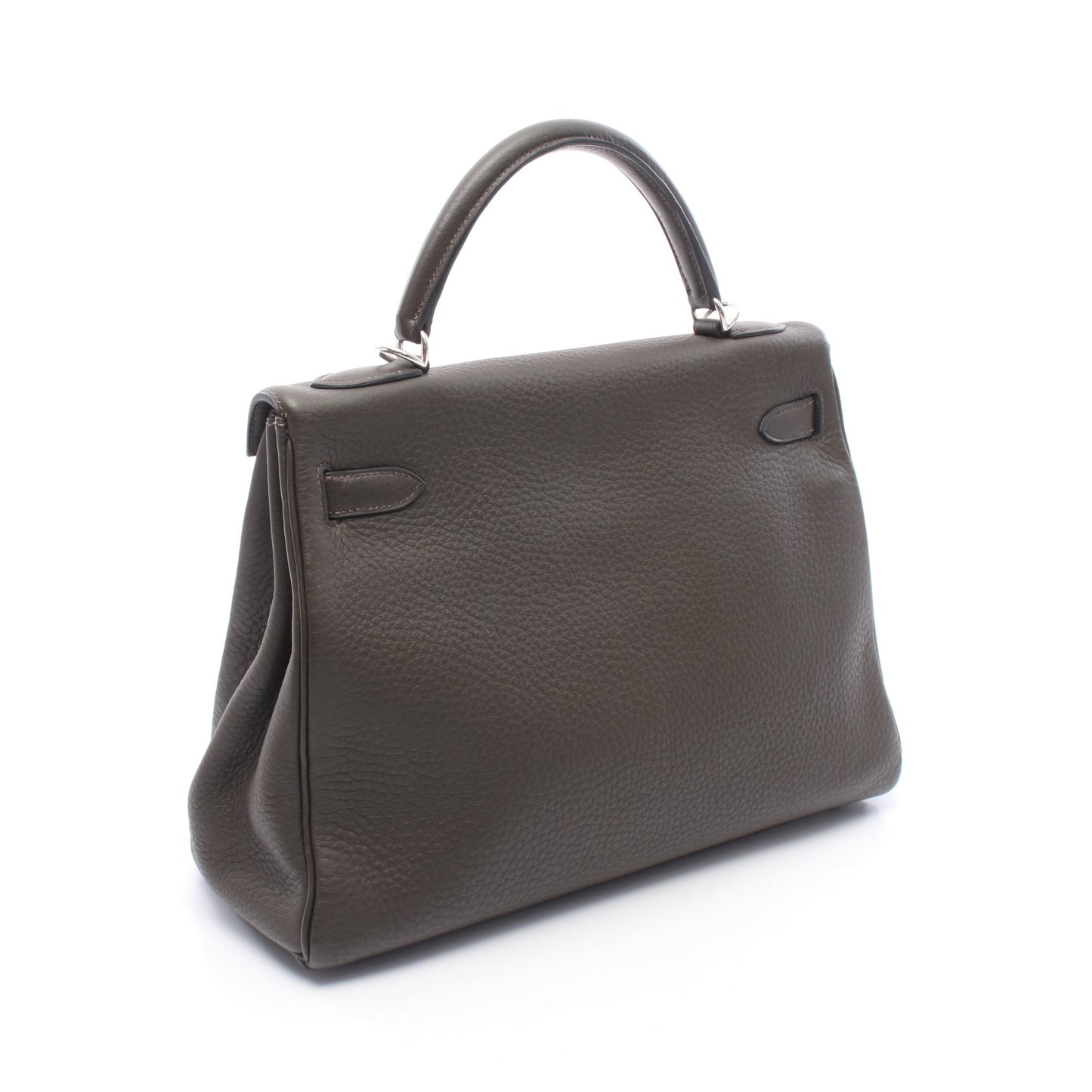 ケリー32 内縫い 2WAY ハンドバッグ トリヨンクレマンス カーキグリーン シルバー金具 □F刻印 エルメス バッグ HERMES