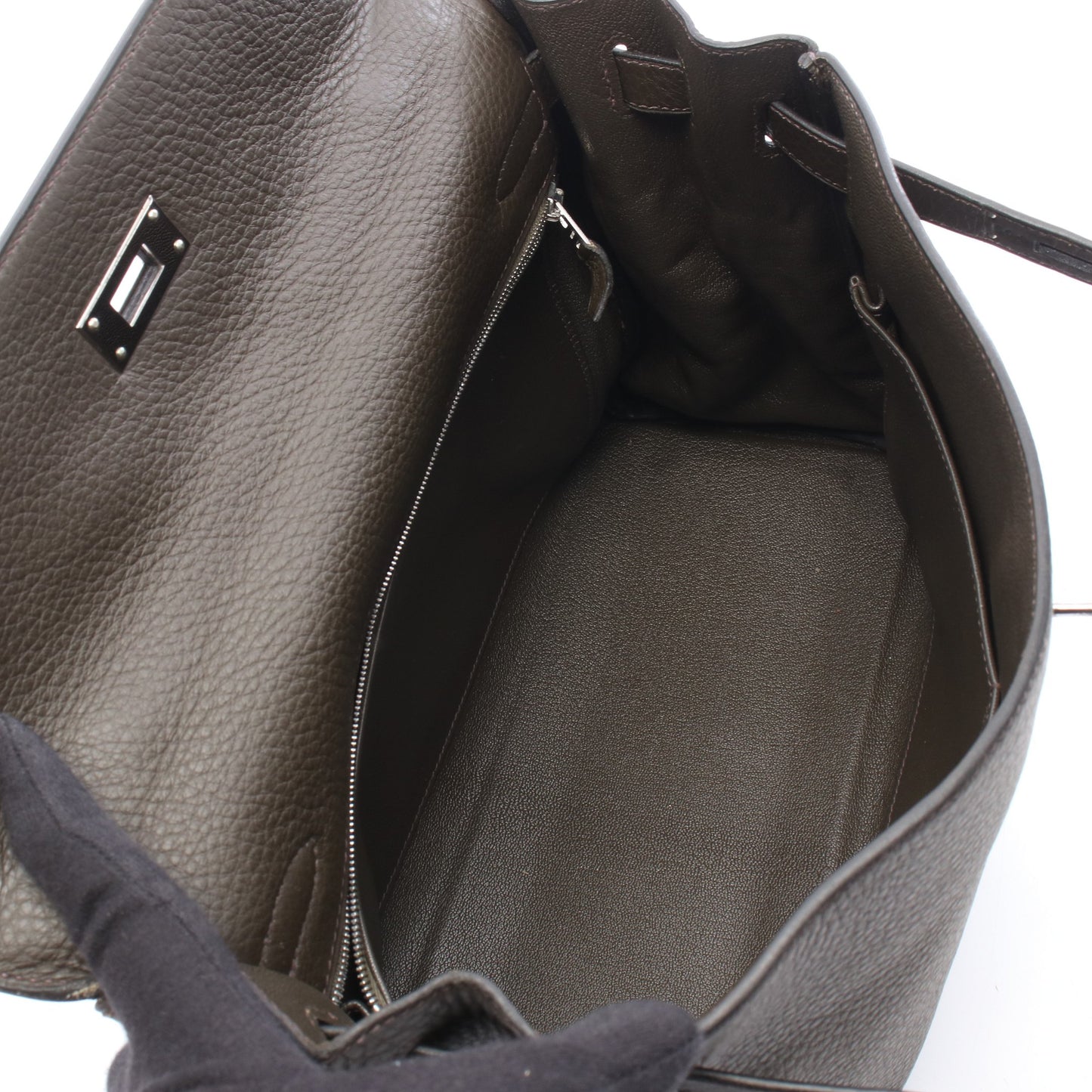 ケリー32 内縫い 2WAY ハンドバッグ トリヨンクレマンス カーキグリーン シルバー金具 □F刻印 エルメス バッグ HERMES