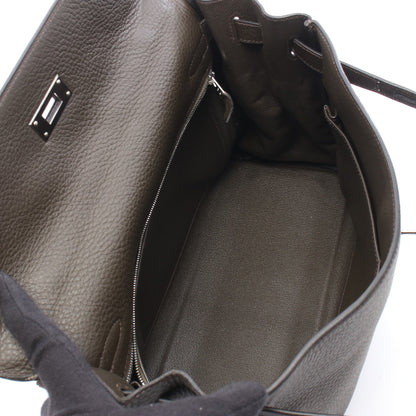 ケリー32 内縫い 2WAY ハンドバッグ トリヨンクレマンス カーキグリーン シルバー金具 □F刻印 エルメス バッグ HERMES